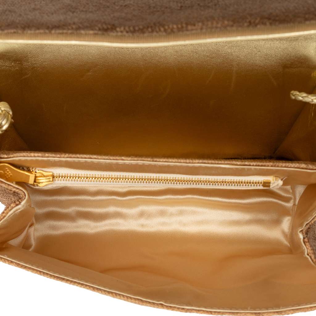 Bottega Veneta Metallic Raffia Intrecciato Shoulder Bag - 4