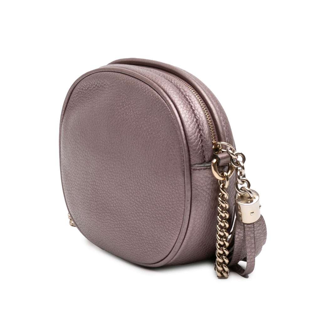 Gucci Mini Metallic Pebbled Calfskin Soho Chain Crossbody - 2