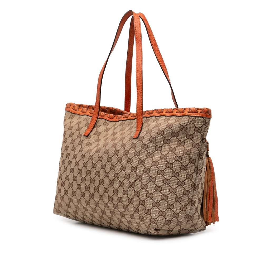 Gucci Medium GG Canvas Bamboo Tassel Tote - 2