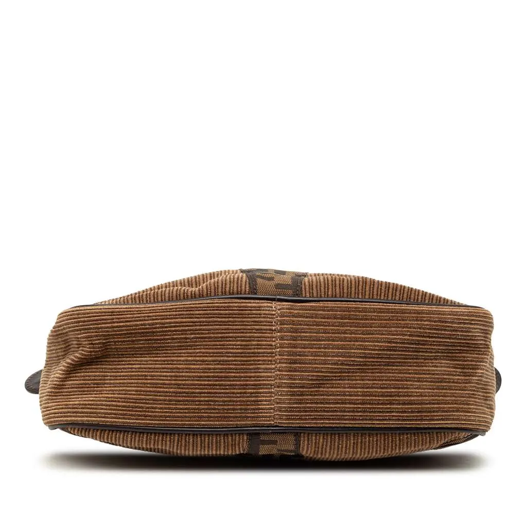 Fendi Zucca Zebra Print Canvas Handbag Brown Canvas Good - Inside View