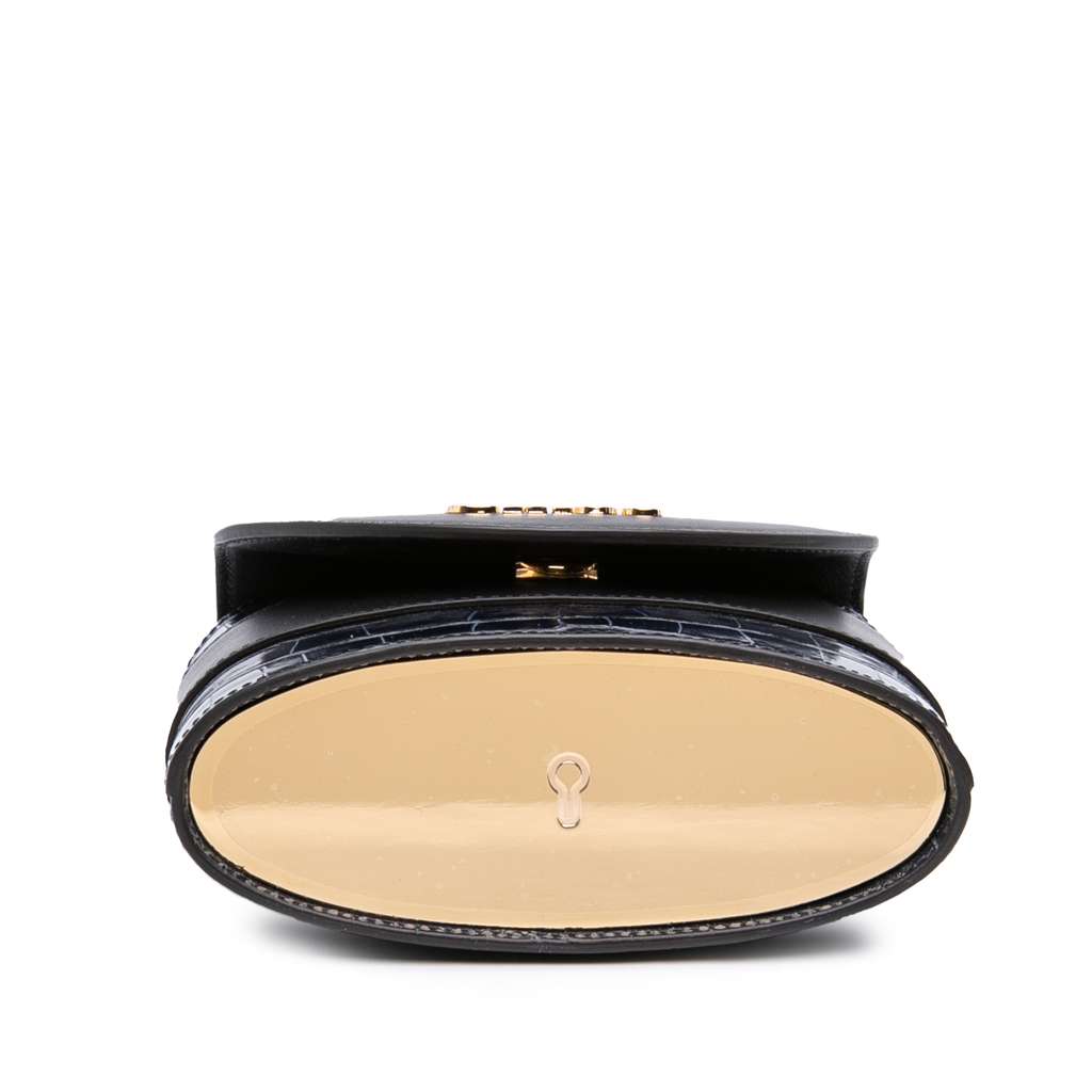 Chloé Croc Embossed Leather Aby Lock Satchel - 3