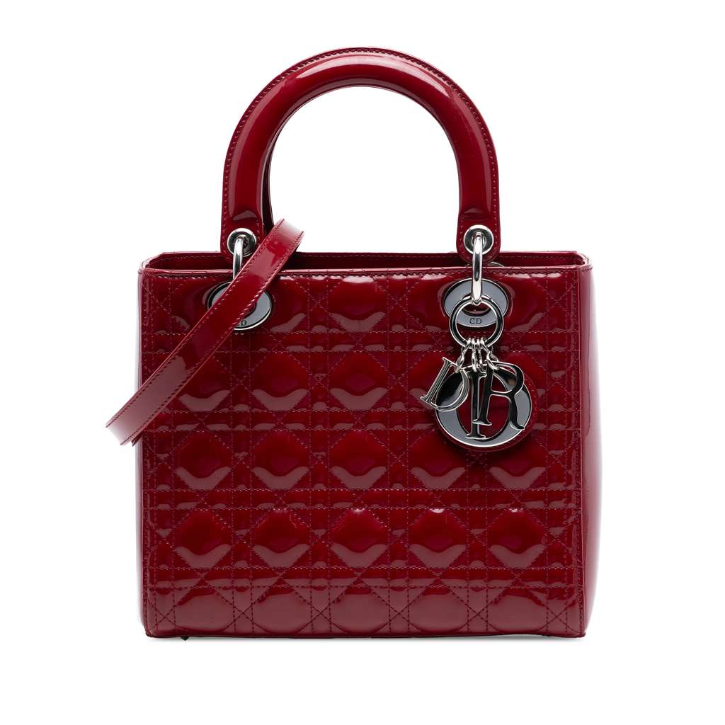 Dior Medium Patent Cannage Lady Dior
