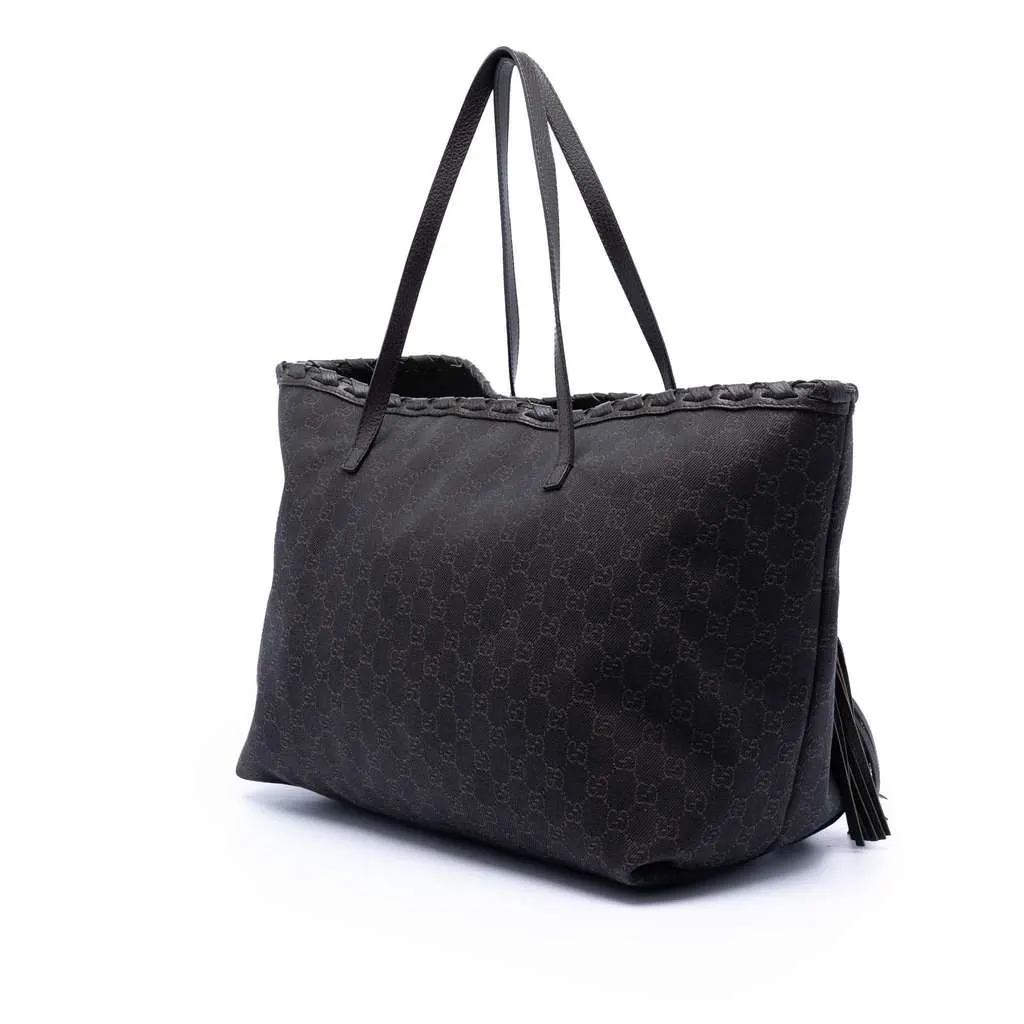 Gucci GG Canvas Peggy Braided Tote Brown Canvas Very good - Back View