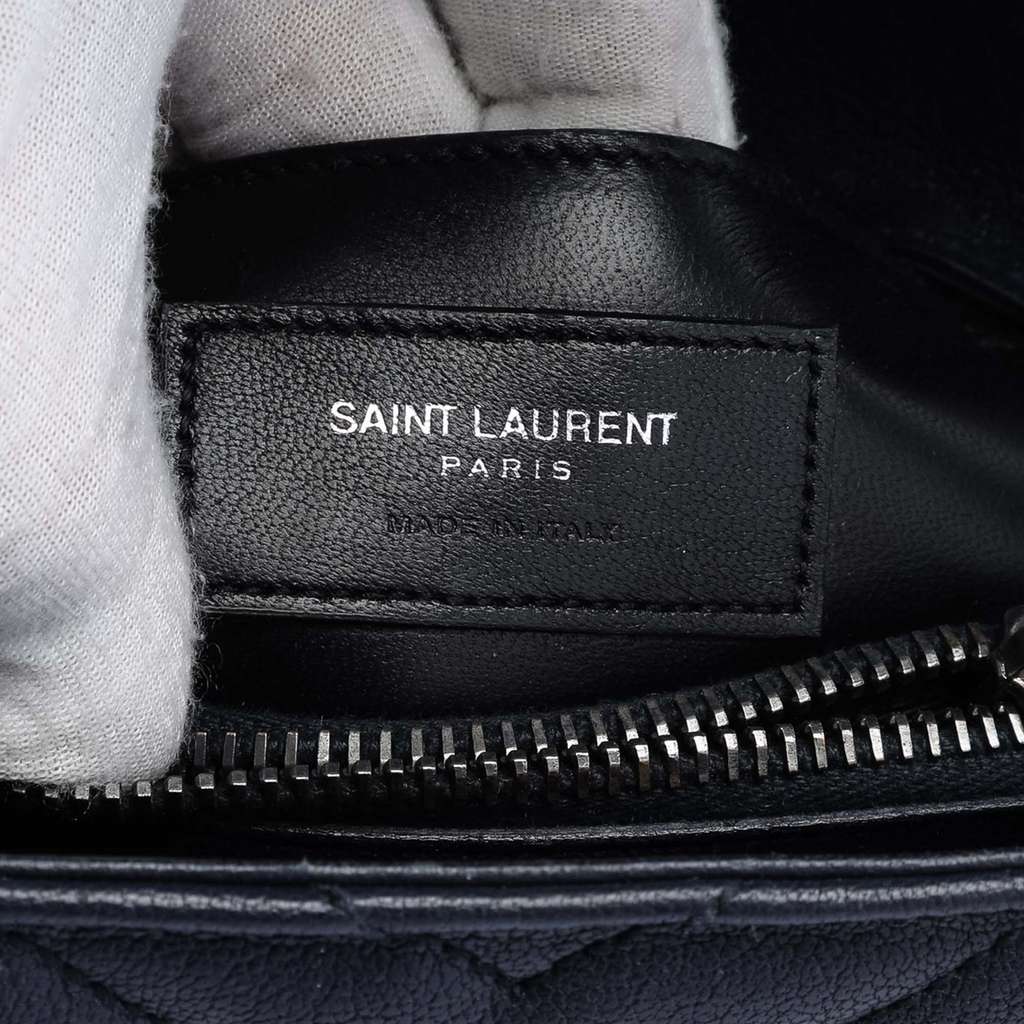 Saint Laurent Medium Chevron Sheepskin Monogram College Satchel - 5