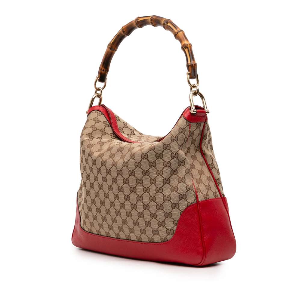 Gucci GG Canvas Bamboo Diana Satchel - 2