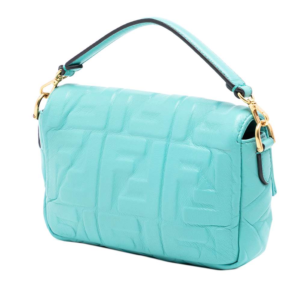 Fendi Mini Zucca Embossed Leather Baguette Satchel - 2