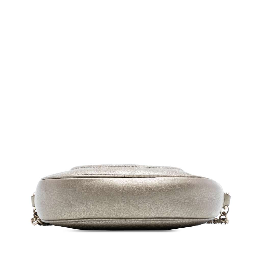 Gucci Mini Metallic Pebbled Calfskin Soho Chain Crossbody - 3