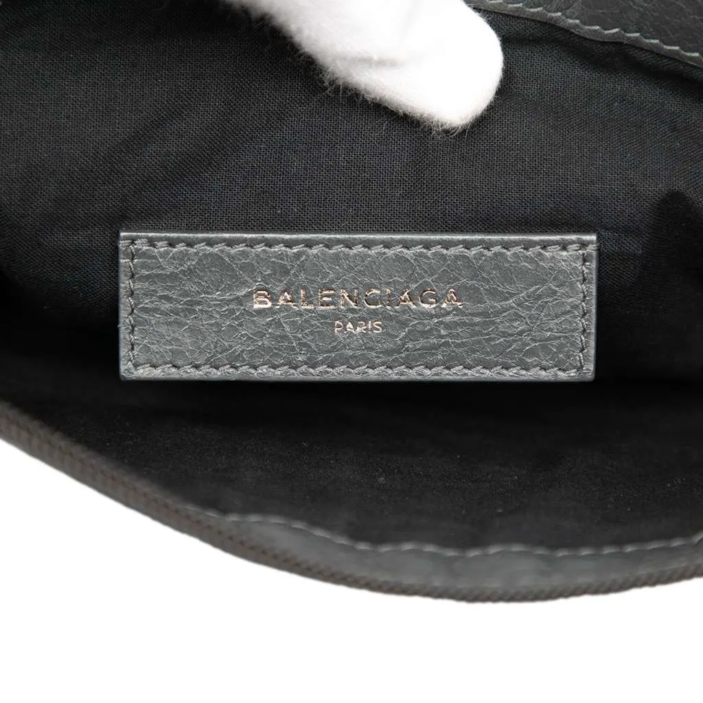 Balenciaga Lambskin Motocross Classic Clip M Clutch Black Leather Good - Box View