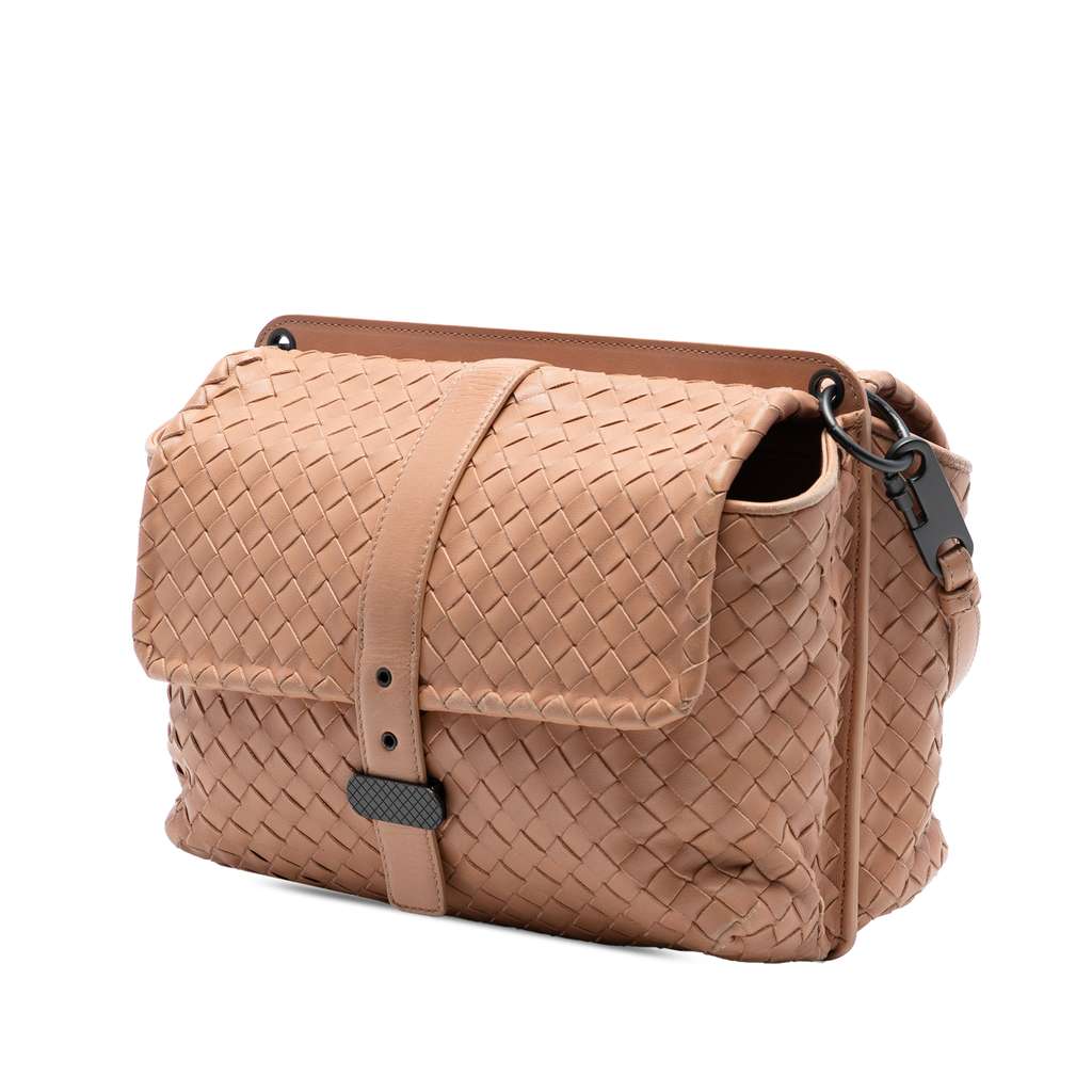 Bottega Veneta Nappa Intrecciato Double Sided Flap Shoulder Bag - 2