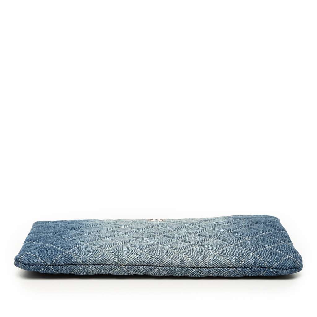 Chanel Medium Quilted Denim O Case Clutch - 3