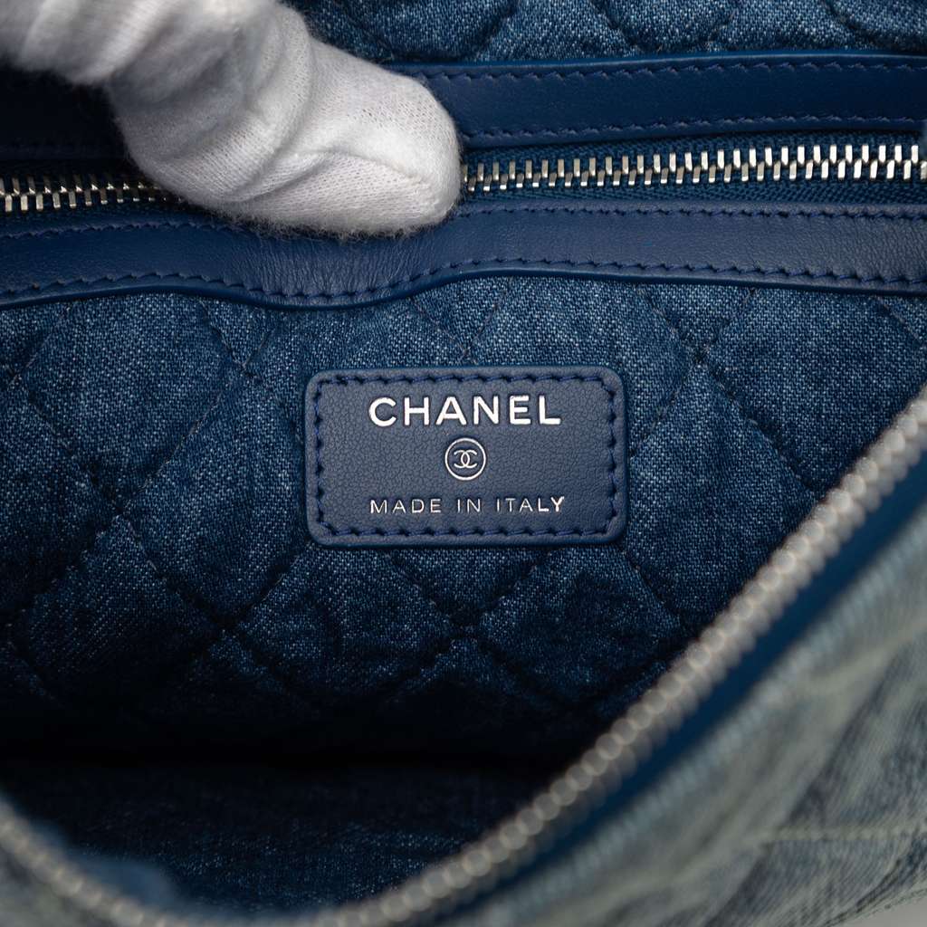 Chanel Medium Quilted Denim O Case Clutch - 5