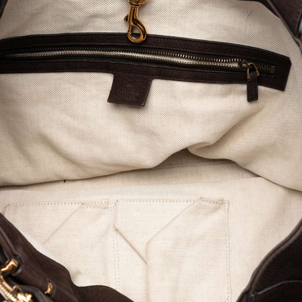 Gucci Large Nubuck Ribot Horse Head Tote - 4