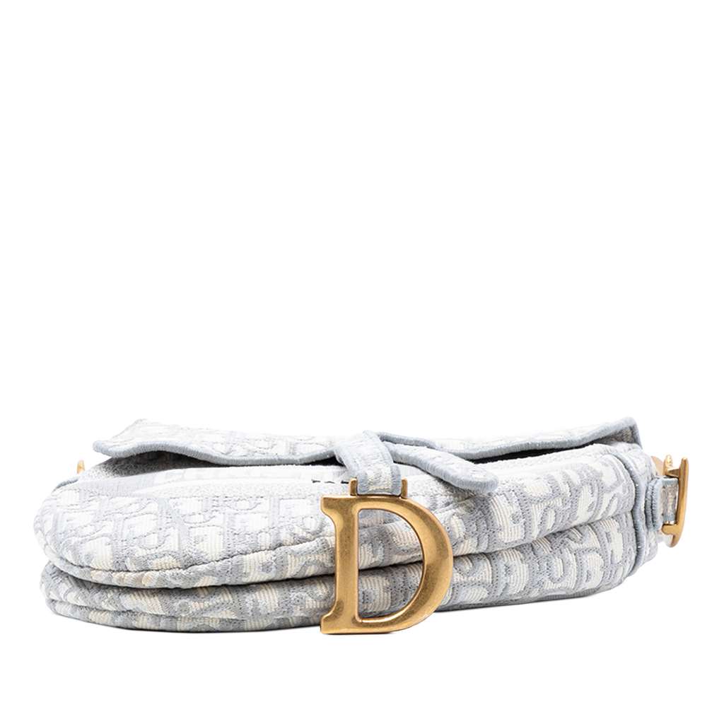 Dior Oblique Embroidered Canvas Saddle Bag - 3