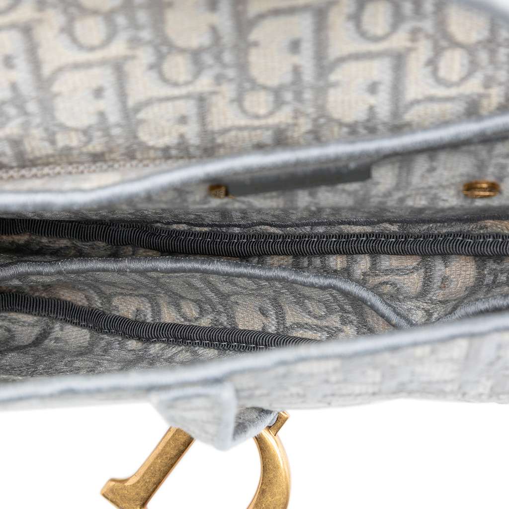 Dior Oblique Embroidered Canvas Saddle Bag - 4