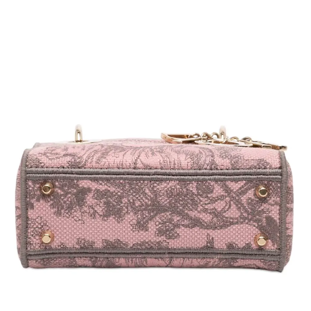 Dior Mini Embroidered Canvas Toile De Jouy Lady D Lite Pink Canvas Very good - Inside View