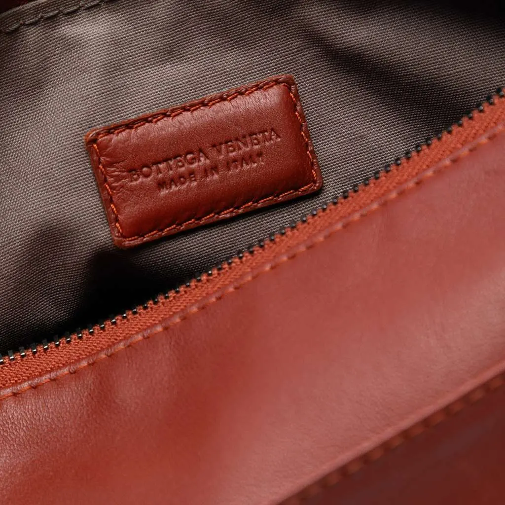 Bottega Veneta Nappa Intrecciato Pouch Brown Leather Very good - Box View
