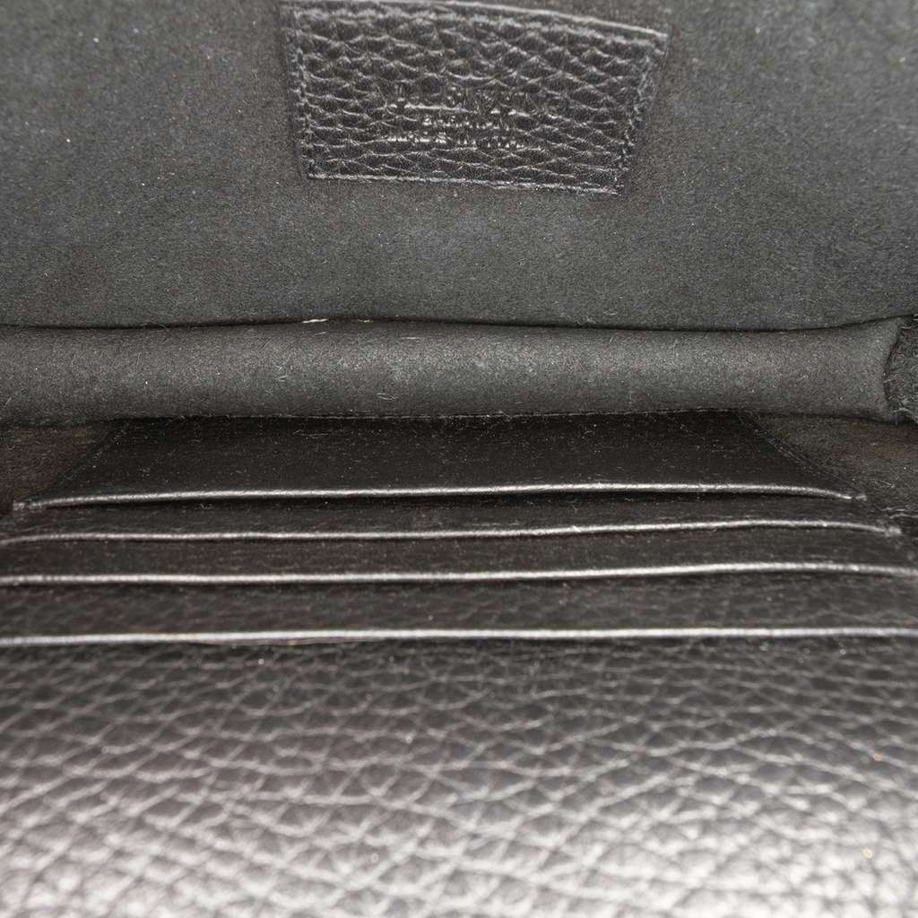 Valentino Pebbled Calfskin Rockstud Envelope Wallet on Chain - 4