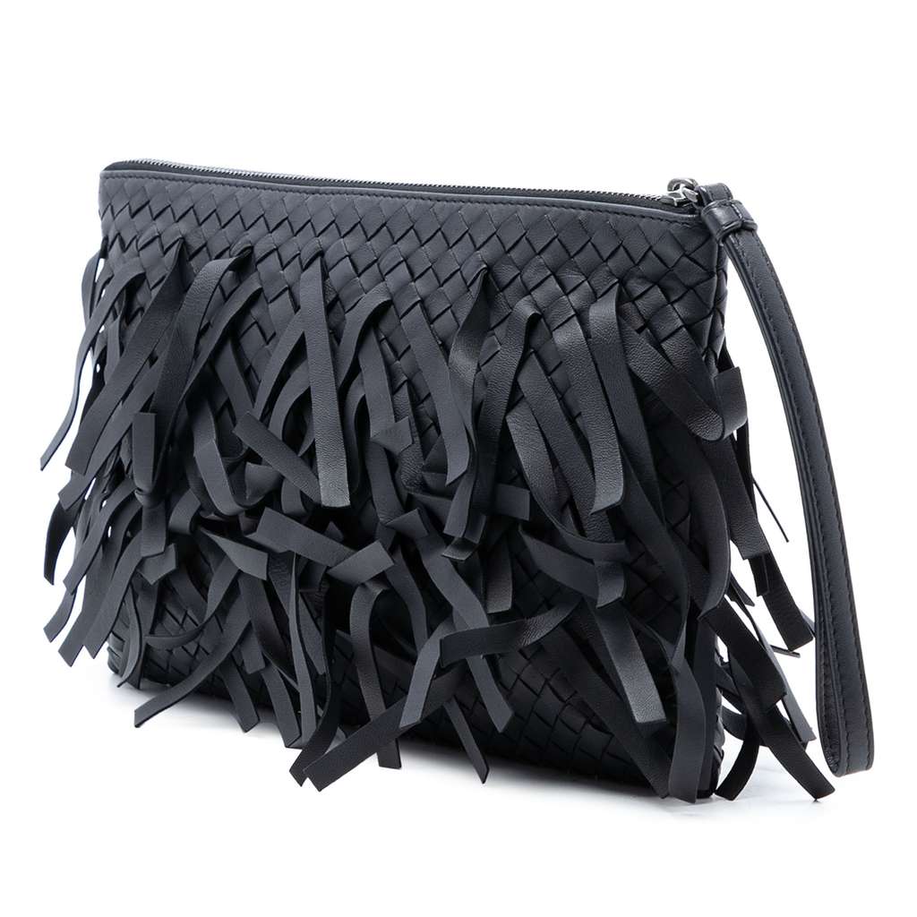 Bottega Veneta Nappa Intrecciato Palio Fringe Clutch - 2