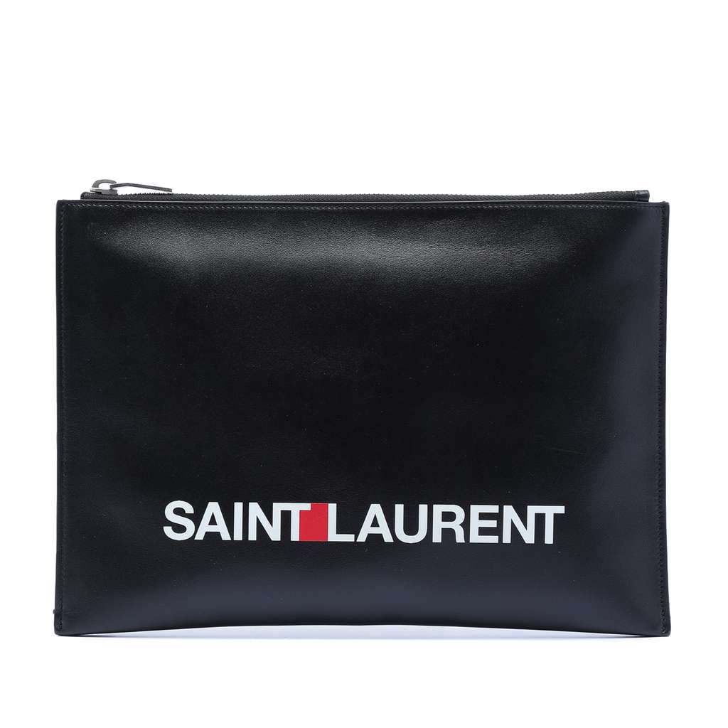 Saint Laurent Leather Logo Clutch