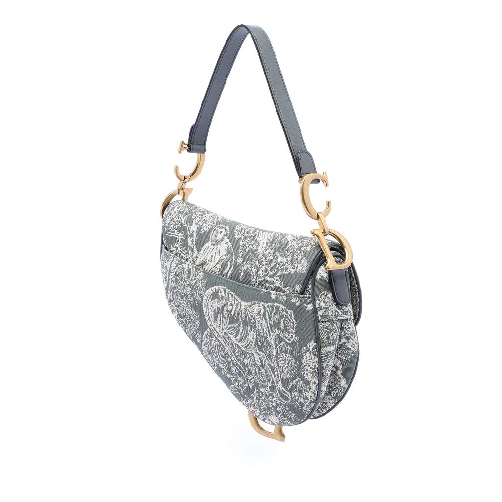 Dior Canvas Embroidered Reverse Toile De Jouy Saddle Bag - 2