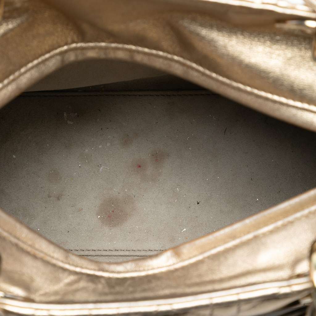 Dior Medium Metallic Lambskin Cannage Lady Dior - 4