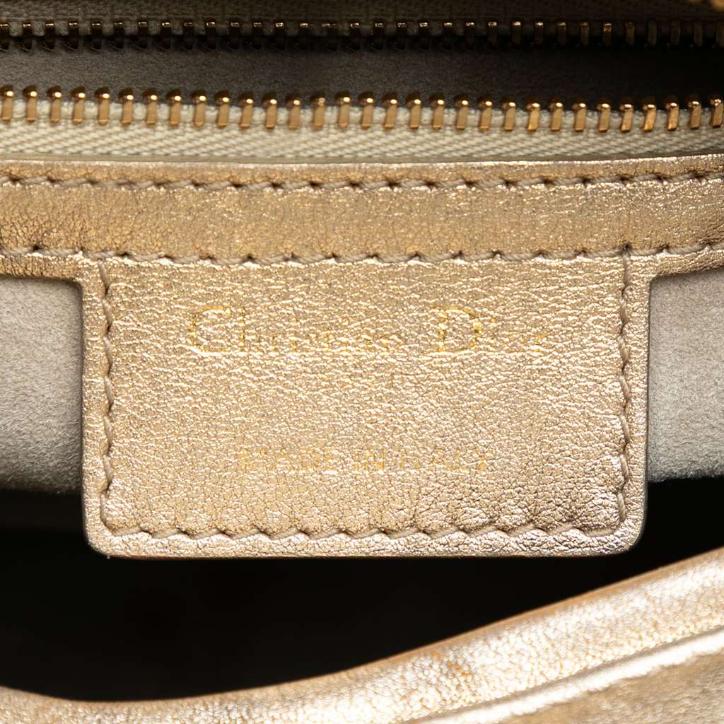 Dior Medium Metallic Lambskin Cannage Lady Dior - 5