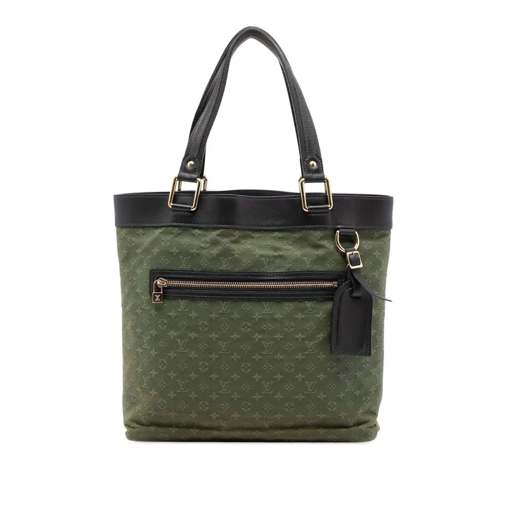 Louis Vuitton Monogram Mini Lin Lucille GM Green Canvas Very good - Front View