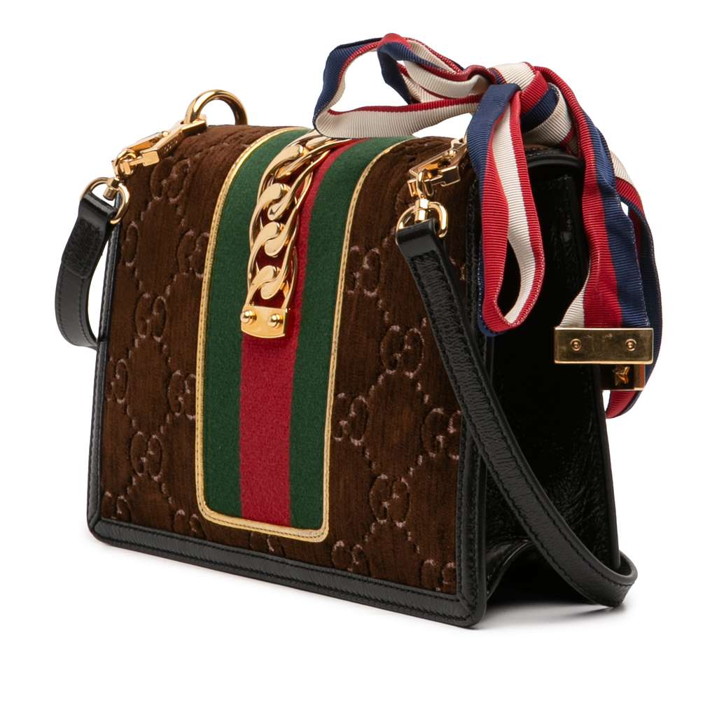 Gucci Small GG Velvet Sylvie Crossbody - 2