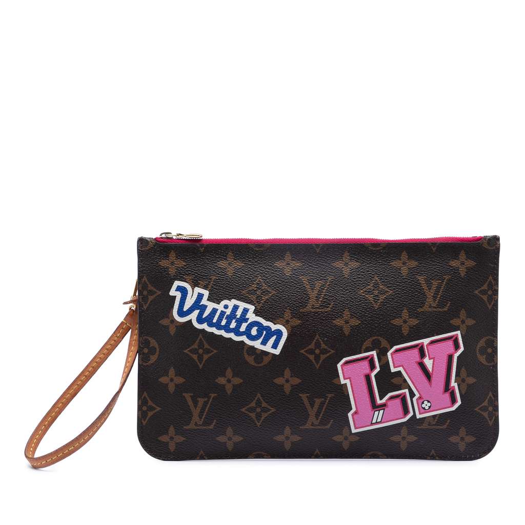 Louis Vuitton Monogram Patches Neverfull MM Pouch