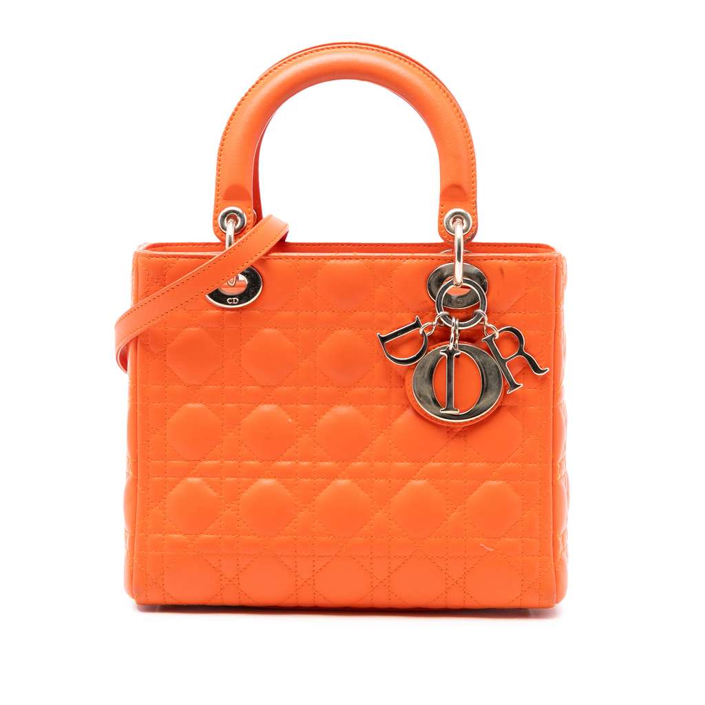 Dior Medium Lambskin Cannage Lady Dior