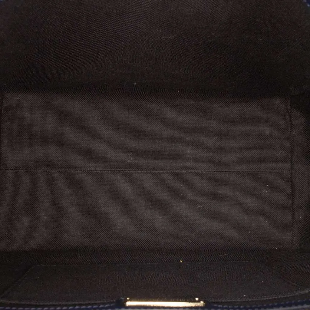 Salvatore Ferragamo Leather Carrie Vara Bow Top Handle Bag Blue Leather Very good - Model View