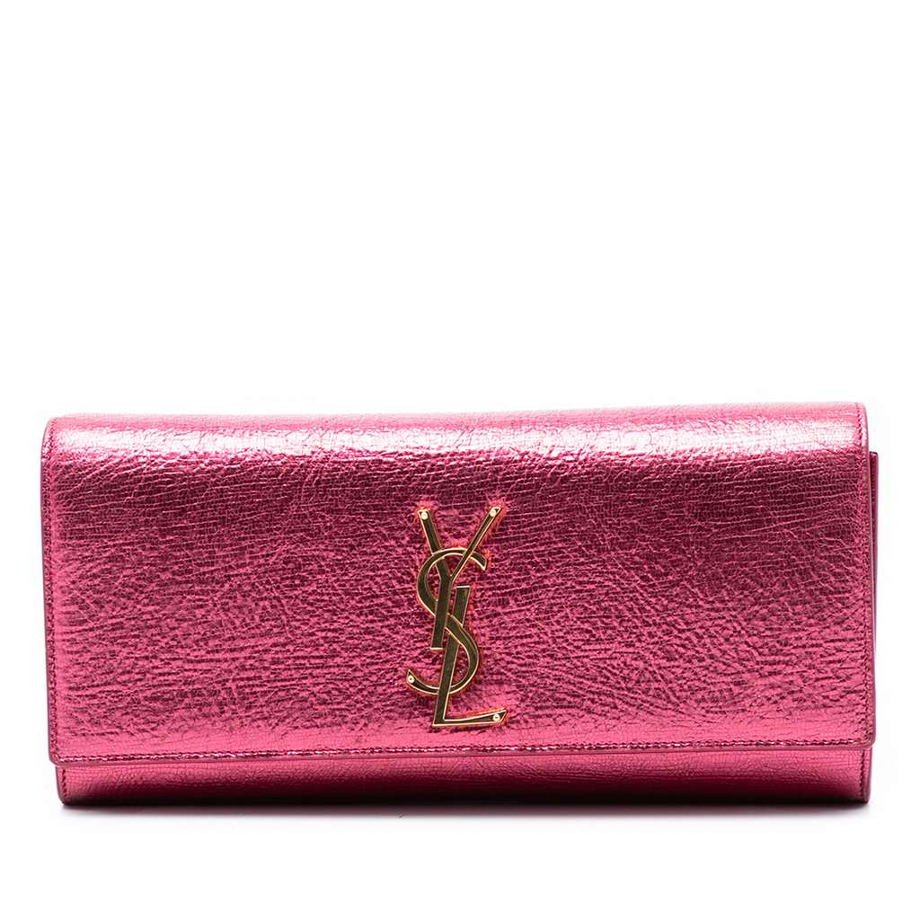 Saint Laurent Metallic Calfskin Cassandre Clutch