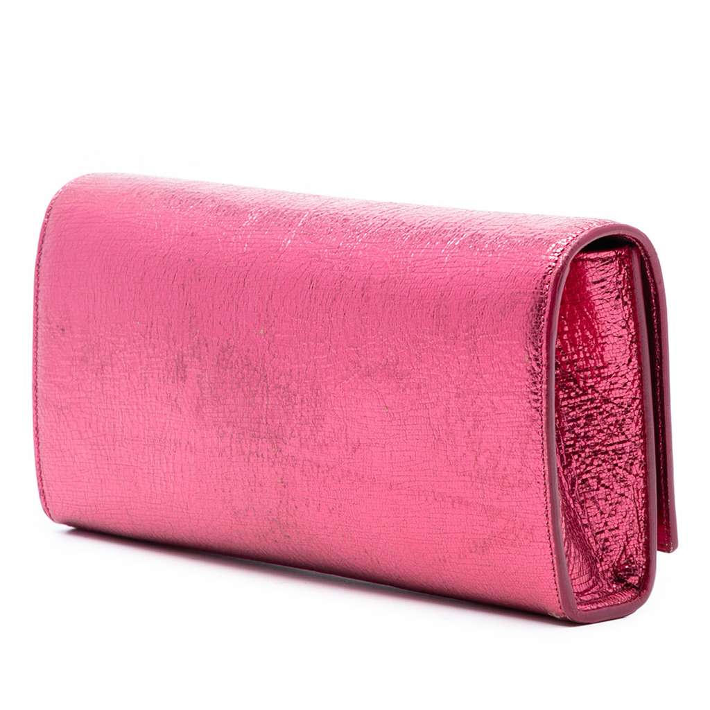 Saint Laurent Metallic Calfskin Cassandre Clutch - 2