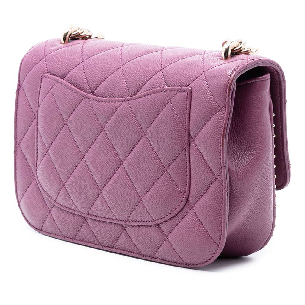 Chanel Small Quilted Caviar Studded Chain Handle Flap - 2