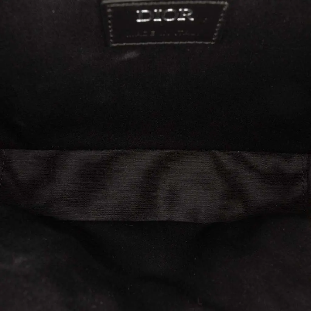 Dior CD Diamond Coated Canvas Safari Bag with Strap Black Canvas Good - Box View