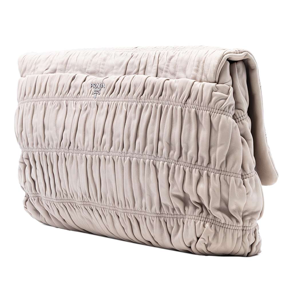 Prada Nappa Gaufre Turn Lock Clutch - 2