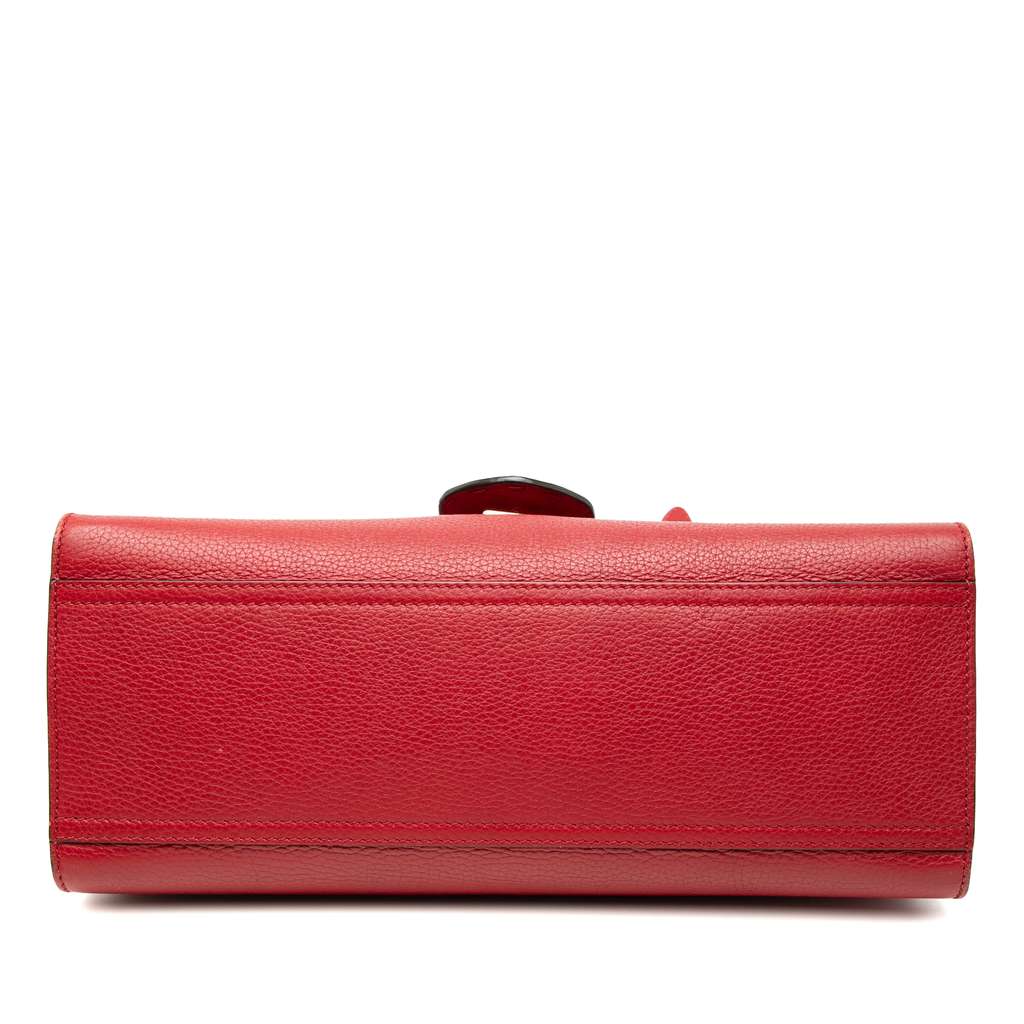 Gucci Medium GG Marmont Grained Leather Top Handle Satchel - 3