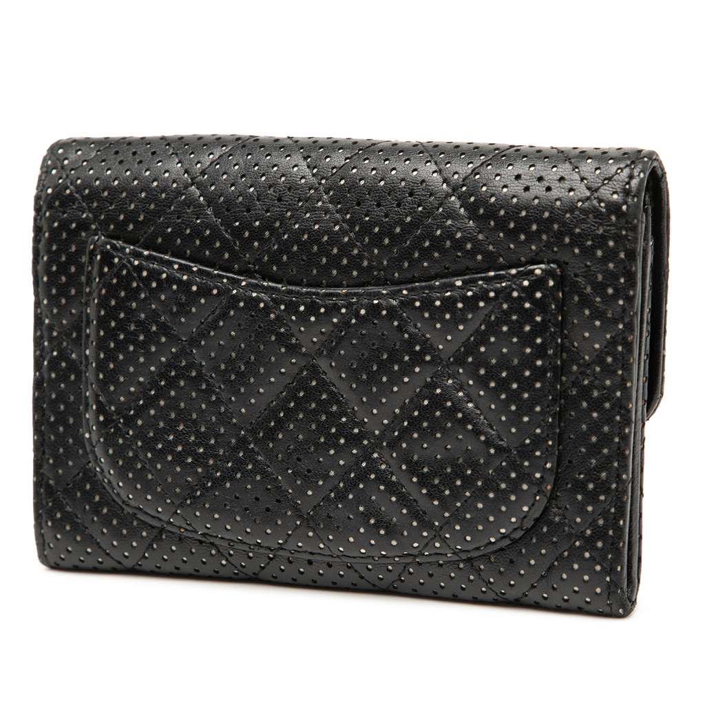 Chanel Perforated Quilted Lambskin Small Flap Wallet - 2