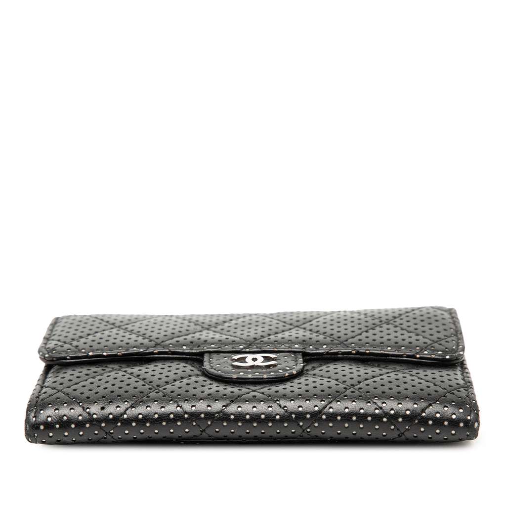 Chanel Perforated Quilted Lambskin Small Flap Wallet - 3