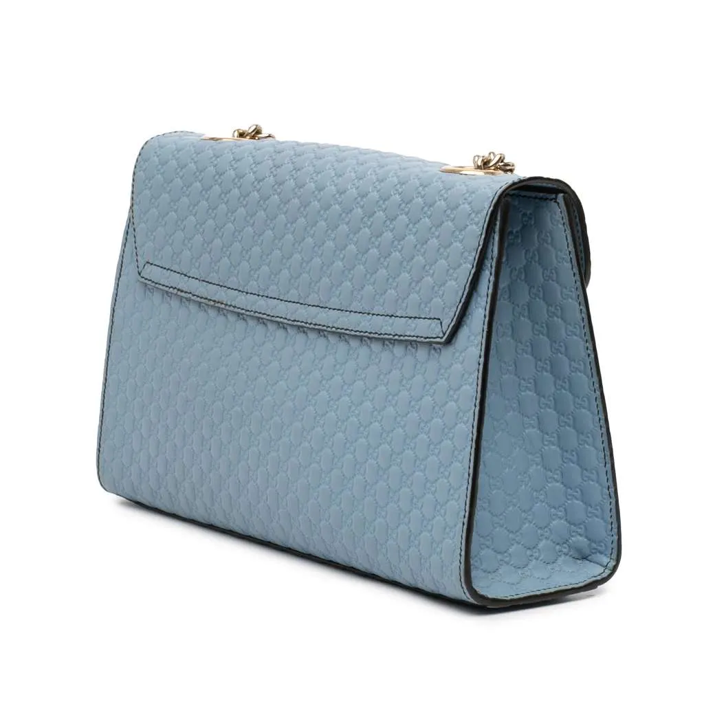 Gucci Medium Microguccissima Emily Shoulder Bag Blue Leather Very good - Back View