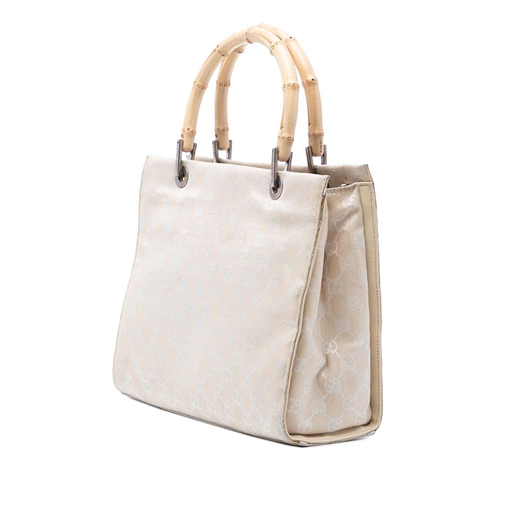 Gucci GG Canvas Bamboo Satchel - 2