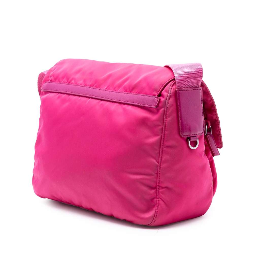 Prada Tessuto Zip Double Buckle Messenger Bag - 2