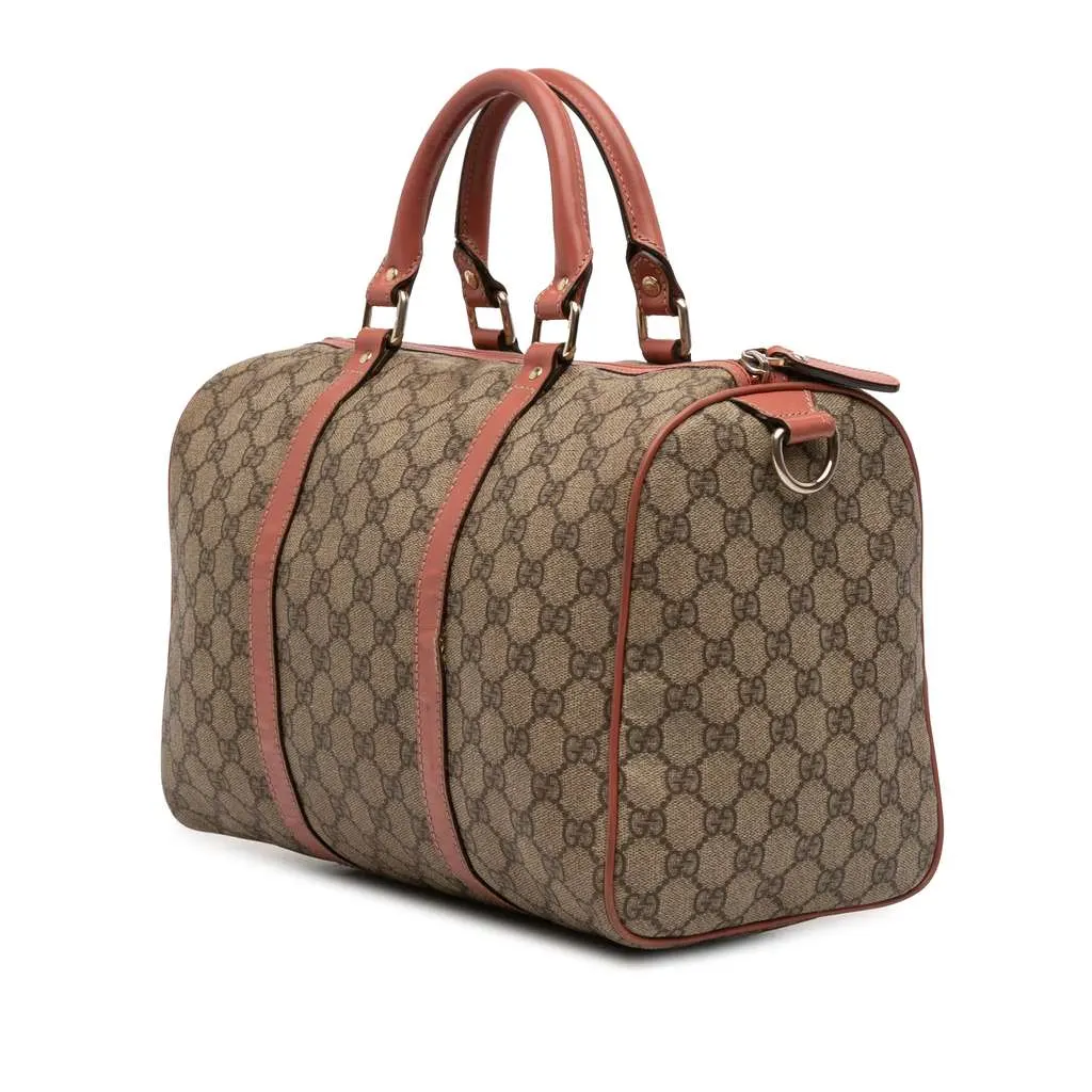 Gucci Medium GG Supreme Joy Boston Bag Brown Canvas Very good - Back View