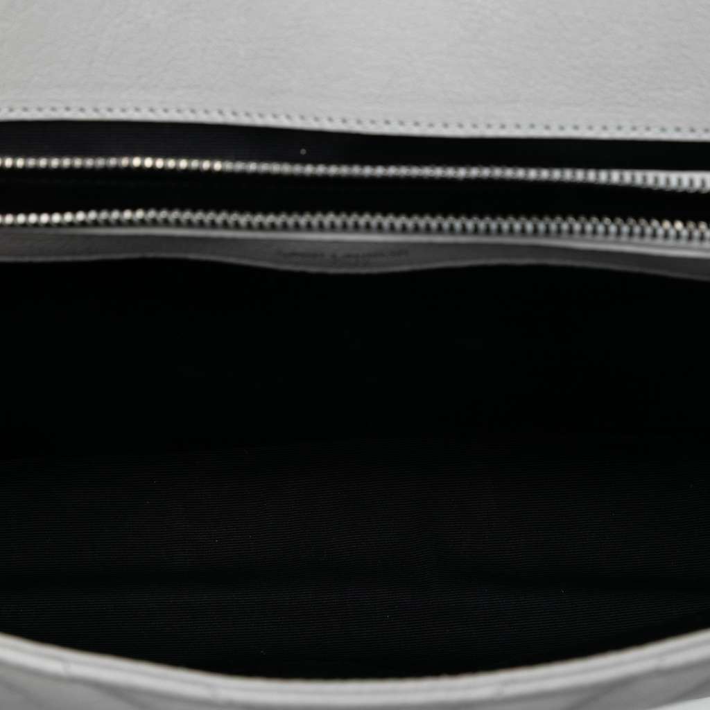 Saint Laurent Large Chevron Sheepskin Monogram College Satchel - 4