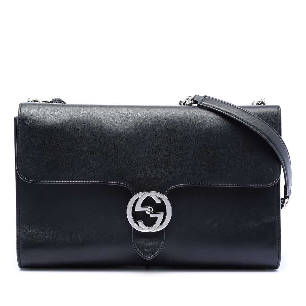 Gucci Medium Leather Dollar Interlocking G Crossbody