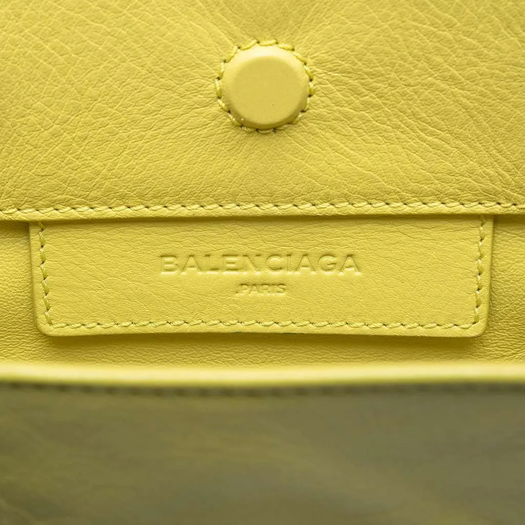 Balenciaga Mini Bicolor Leather Papier A4 Zip Around Tote Yellow Leather Very good - Box View