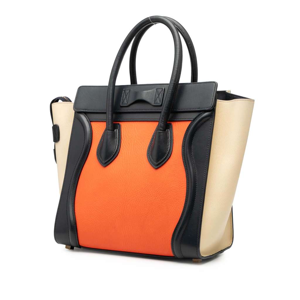 Celine Micro Tricolor Leather Luggage Tote - 2