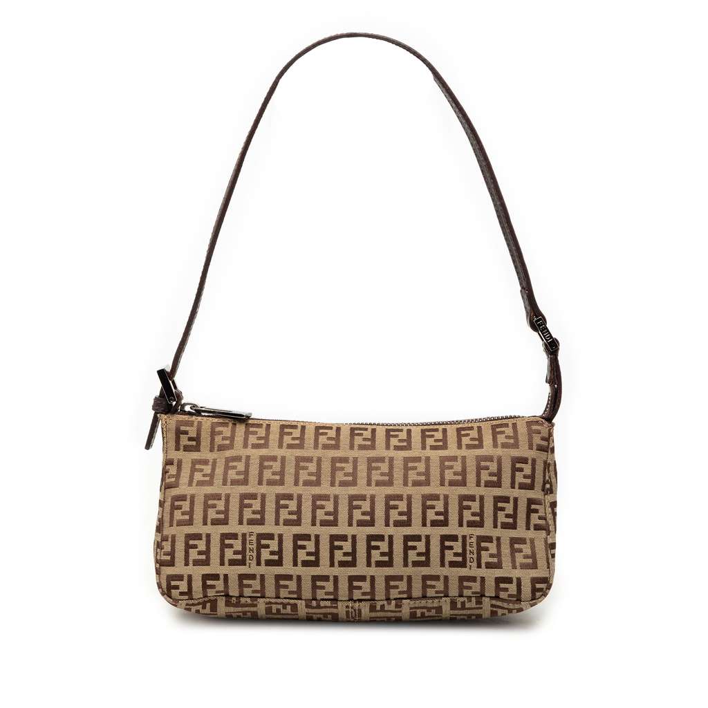 Fendi Mini Zucchino Canvas Shoulder Bag