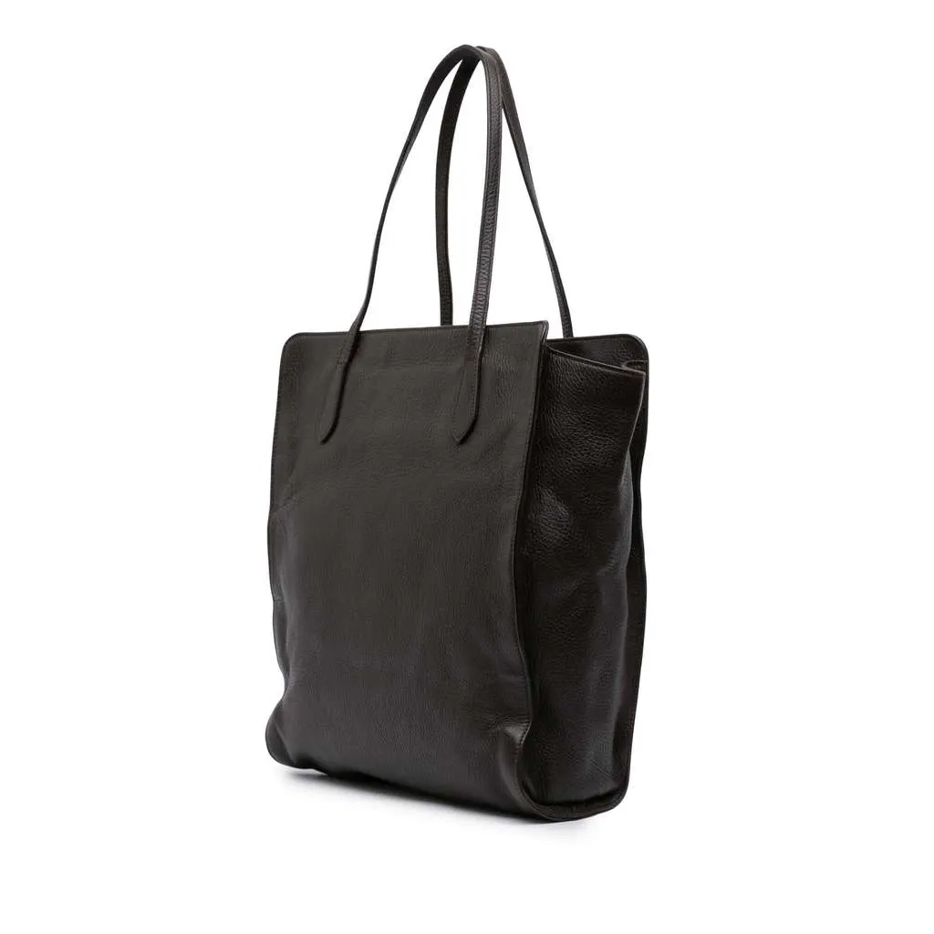 Gucci Dollar Calfskin Interlocking G Tote Brown Leather Very good - Back View