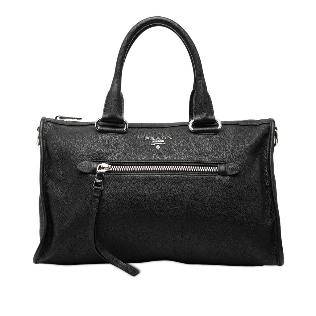 Prada Vitello Daino Zip Top Satchel